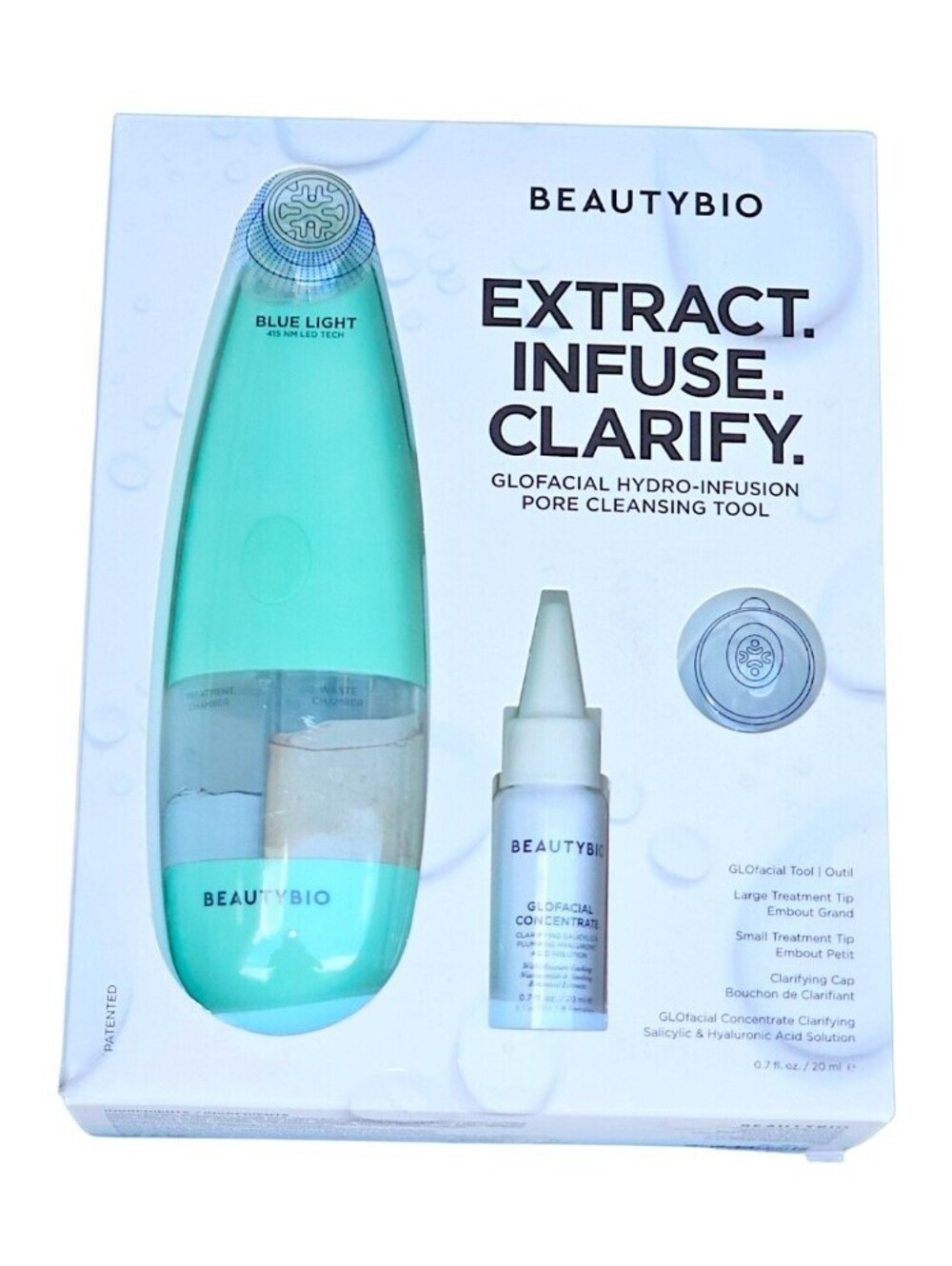 Beauty Bio Glofacial Pore Cleansing Tool NEW Open Box Green